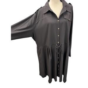 NWT!! Calvin Klein, Button Up, Gold Buttons, Size 22W, Goth, Tie Around Waist